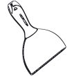 SVG image of a six inch drywall knife or putty knife