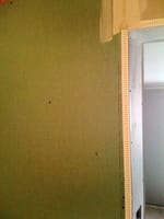 picture of vinyl corner bead installed on moisture resistant green board